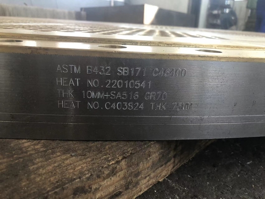 ASTMC46400 Brass Tube Sheets 12mm Exploding Tube Sheets Συγκολλημένη πλάκα εναλλάκτης θερμότητας
