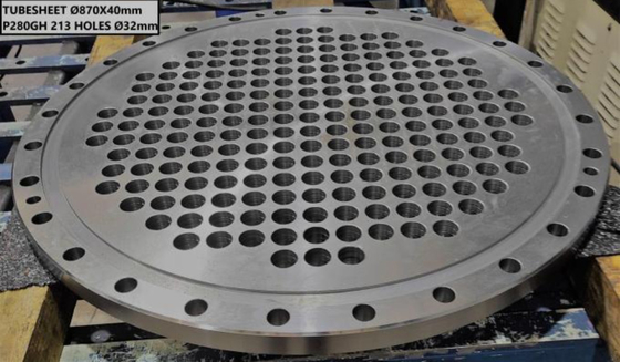 Φύλλο σωλήνα εναλλάκτη θερμότητας Titanium Gr1 Gr2 SA182 F304L F316L Επενδυμένα φύλλα σωλήνα